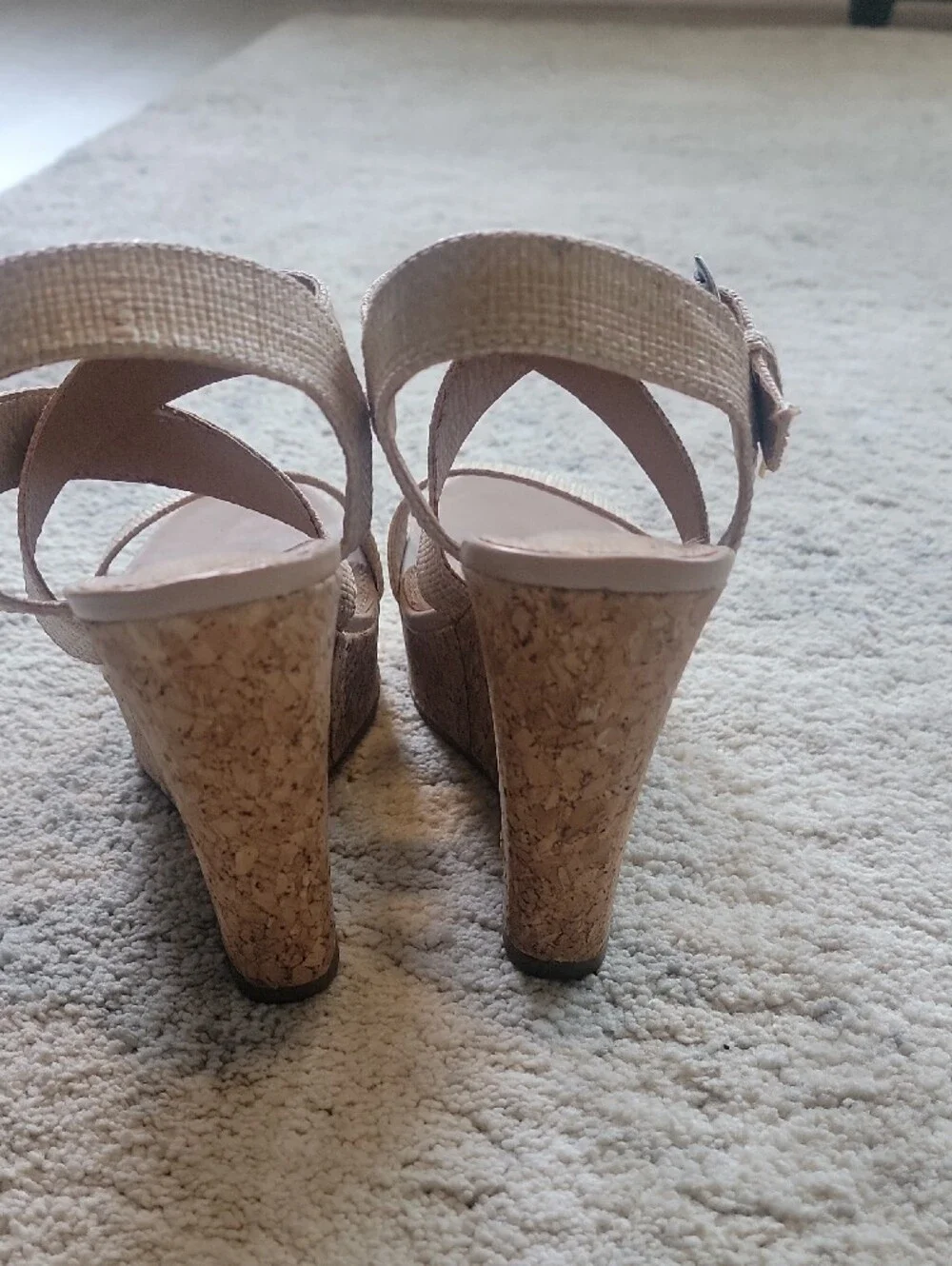 Women’s Strappy Cork Wedge Sandals - Beige